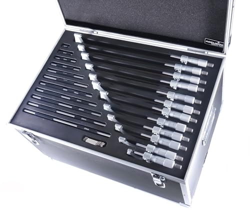 Accusize Industrial Tools 0-300 mm Metric 12 Pc Precision Outside Micrometer Set, Carbide Tipped, Eg00-1300 - size: 0-300mm 12 pc/set