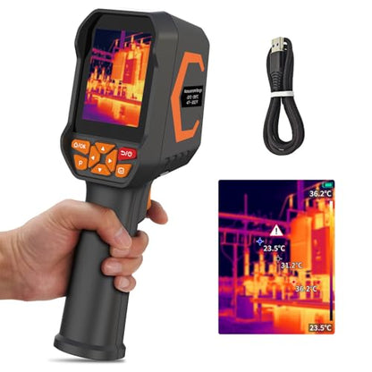 BTMETER Thermal Camera - Infrared Temperature Imager 200,000 Pixels with 256 x 192 IR Resolution 25Hz, 8G Image Storage Measure Temp -4°F~1022°F, 56° FOV Thermal Imaging Camera Gun for HVAC - color: Orange