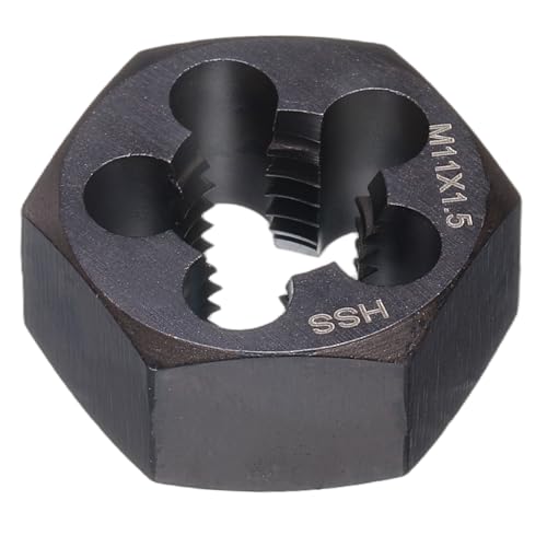 HARFINGTON Hex Threading Die M11 x 1.5 Metric Thread Right Hand High Speed Steel Rethreading Fixed Die Screw Cutting Tapping Repair Tool - size: M11 x 1.5