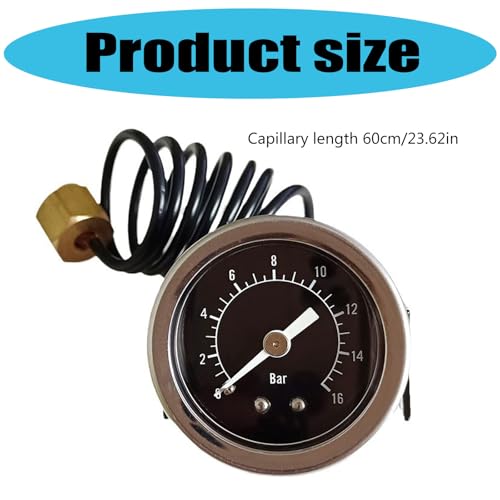Easy Installation 16bar Espresso Pressure Gauge Metal Texture Kitchen Appliance Part for Longevity Espresso Machine Part