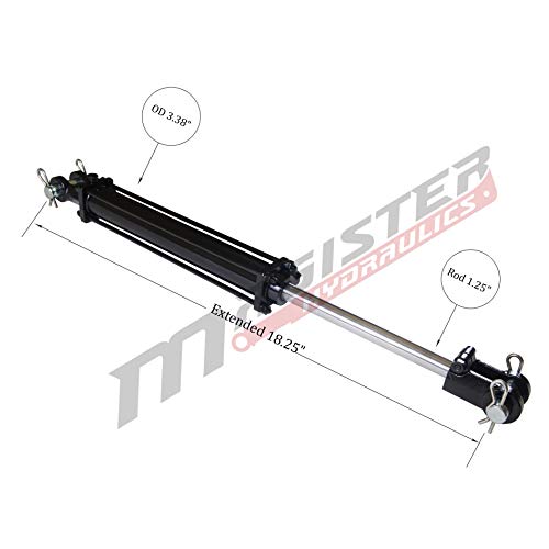 Double Acting Hydraulic Cylinder - AG Tie-Rod Hydraulic Cylinder 2500 PSI Agriculture Standard 3" bore 4" Stroke (3x4) - size: 4" Stroke, style: 3" Bore