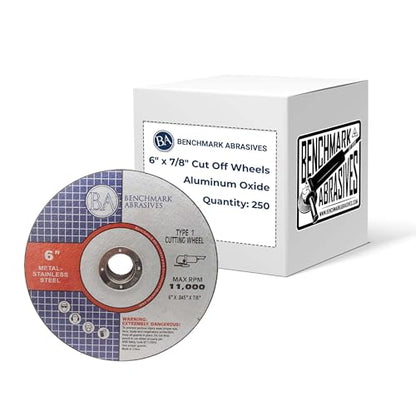 Benchmark Abrasives 6" Aluminum Oxide Type 1 Cut Off Wheels, 250-Count - style: 6" | 250 Count