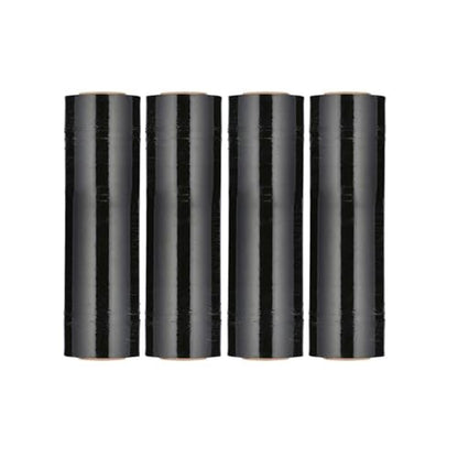 PSBM Dark Black Stretch Wrap, 4 Rolls 18 Inch x 1000 Feet 100 Gauge, Heavy Duty Plastic Wrap Industrial Strength Shrink Film for Moving, Packing & Shipping - color: Black, size: 4 Rolls