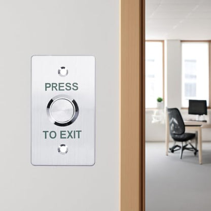 Push to Exit Button，12V DC Push to Exit Switch with LED Light, IP67 Waterproof,NC/NO/COM Outputs, Surface Mount Request-to-Exit Device for Access Control Systems (86X50-A) - color: 86X50-A