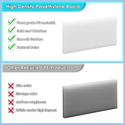 Hdpe Sheet 0.4 Inch Thick, 3" x 6" High Density Polyethylene Board, Thick Plastic Sheet for Craft, Plastic Cutting Board, Heavy Duty Industry - size: 3" X 6", style: 0.4" Thick