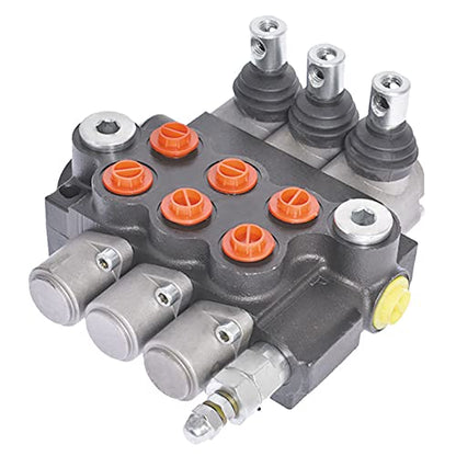 kimllier Hydraulic Valve 3 Spool 11GPM 3600PSI SAE Ports Double Acting - size: 3 Spool 11 GPM