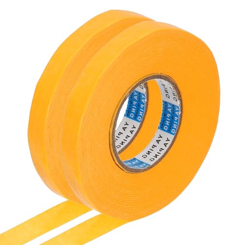 2roll Masking Tape (0.4" x55Yards Yellow) No Residue Universal Tape - color: Yellow, size: 0.4" x 55Yards
