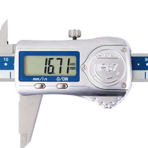 Dasqua IP67 Grade Digital Caliper, Calipers Measuring Tool with IP67 Waterproof 0-6 Inch/150mm, Inch/Millimeter Conversion, Stainless Steel, Large LCD Screen - color: Metal Case Cover, size: 6"/150mm