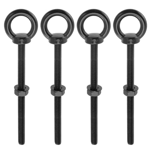 Antrader M10 Eye Bolt,M10x150mm(3/8"x6") Stainless Steel Eye Bolts,Black - size: M10 x 150mm(3/8" x 6")