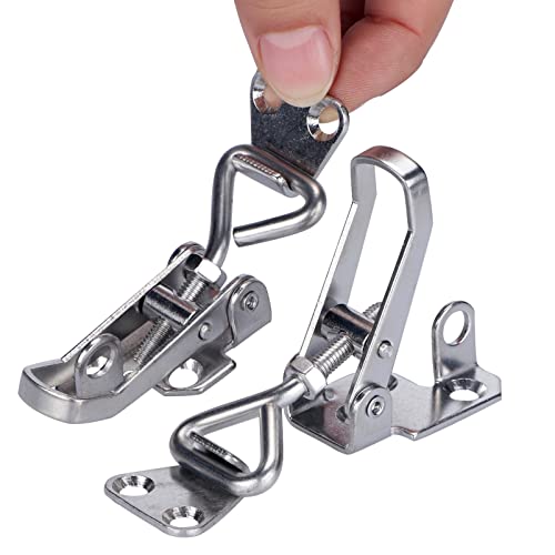 2PCS Toggle Latch Clamp Stainless Steel Cabinet Hinge Lockable clamp,Boat Anti Rattle Latch
