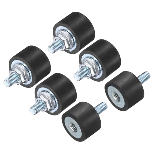 uxcell 6pcs M4x10mm Rubber Isolator Mounts with Studs 15x10mm - size: VD-D15*H10, M4*10