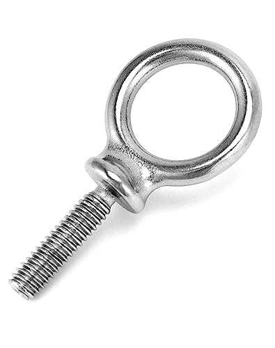 QWORK Eye Bolt, 50 Pack 1/4"-20 x 1 Marine Grade Stainless Steel Lifting Ring Threaded Eyebolt Machinery Shoulder Eyebolts - color: 50 Pack, size: 1/4" - 20 x 1"