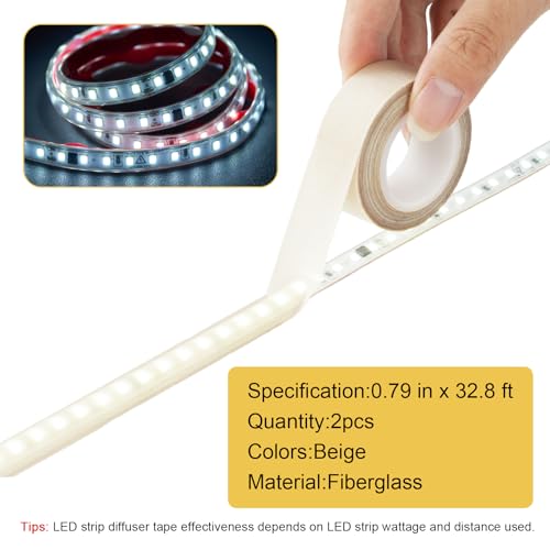 2PCS Light Dimming Tape 0.78inx32.8ft LED Light Strip Masking Tape - color: Beige