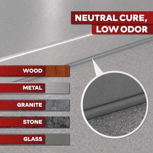 XFasten Gray Silicone Caulk 10.1 oz Single Pack Gray Caulking Waterproof - color: Gray