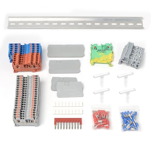 PT 2.5 Terminal Block Kit, Rail Type Voltage Terminal - color: Blue & Orange & Grey, size: Terminal Block Kit