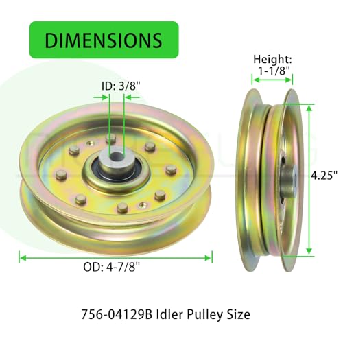 3 Pack 756-04129B Idler Pulley for Cub Cadet 42" 50" RZT 50 Deck - color: A03 3x756-04129B Yellow