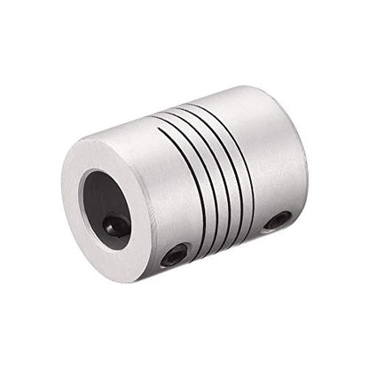 uxcell 7mm to 10mm Aluminum Alloy Shaft Coupling Flexible Coupler Motor Connector Joint L25xD19 Silver