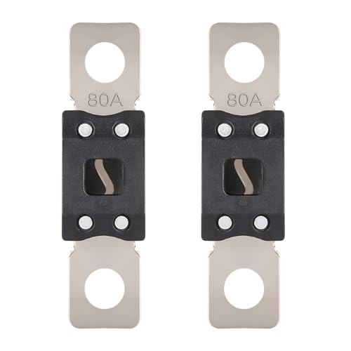 VEXUNGA Mega Fuse 80A MEGA/AMG/ANM Screw Fuse 80 Amp 80Amp High Current Strip Bolt-on Fuses for Cars (Pack of 2pcs) - style: 80A