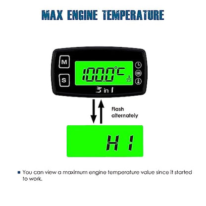 Runleader Digital Engine Temperature Gauge Volt Meter RL-TM005