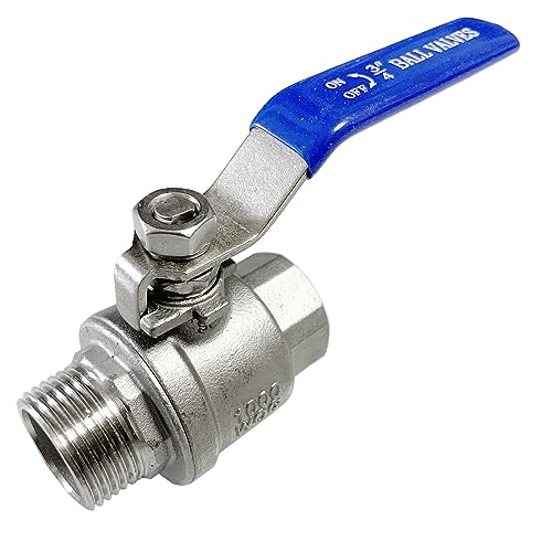 3/4" Male to Female Thread Full Port Ball Valves NPT 304 Stainless Steel for Water Oil Gas WOG1000 - size: 3/4 Inch