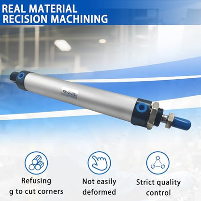 CG WEITENG Pneumatic Mini Pneumatic Cylinder MAL Single Rod Aluminum Double Acting Pneumatic Cylinder 25mm Bore 125mm Stroke(MAL25x125)