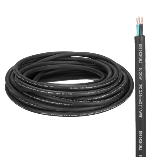 MECCANIXITY 12/3 SJOOW Electrical Wire Cable 50ft 12 AWG 3 Conductor UL - size: 12AWG*50ft, style: 3 Conductor
