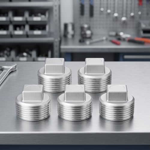 TAISHER 2Pcs 316 SS Cast Square Head 1-1/2"NPT Male Socket Pipe Plug - size: 1-1/2" MNPT(316 Plug)
