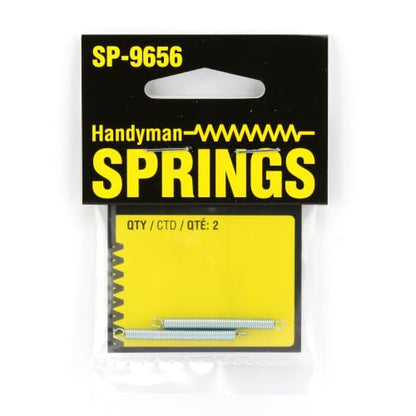 Prime-Line SP 9656 Extension Spring, Spring Steel Construction, Nickel-Plated Finish, 0.015 GA x 1/8 In. x 1-1/2 In., Closed Single Loop (2 Pack)