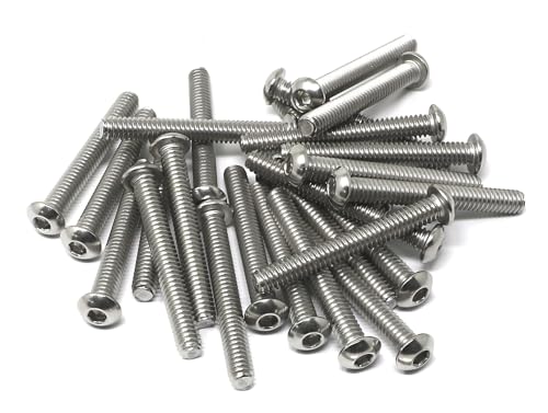 iexcell 25 Pcs 1/4-20 x 2 Stainless Steel 304 Hex Socket Button Head Cap Screws Bolts Kit - size: 1/4-20 x 2"