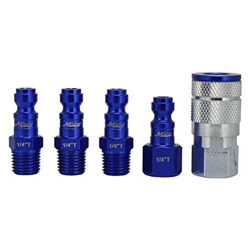 ColorFit Coupler & Plug Kit (5 Piece), T-Style 1/4" NPT Blue - style: Without Bumper