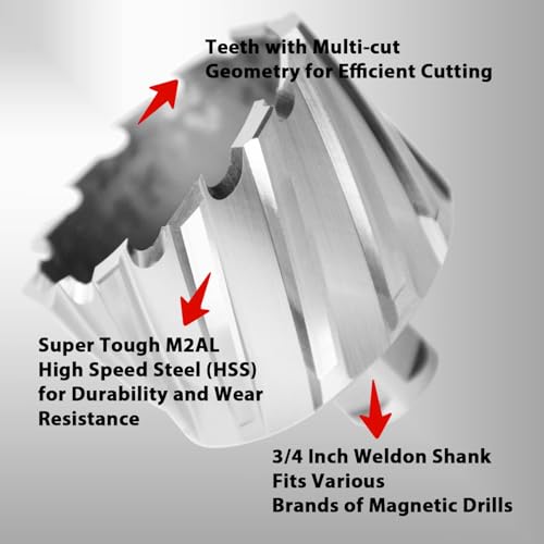 S&F STEAD & FAST Annular Cutter with Pilot Pin, 2-1/4" x 2", Mag Drill Bit - size: 2-1/4" x 2"