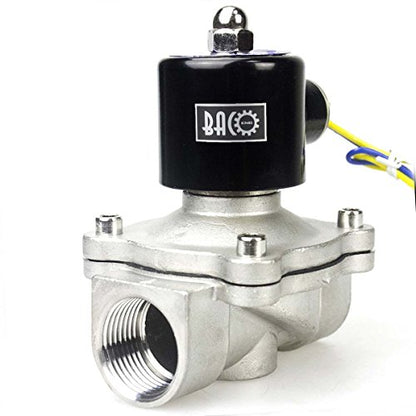 BACOENG 1" AC110V Stainless Steel Electric Solenoid Valve (NPT, Normally Closed) - size: 1"NPT