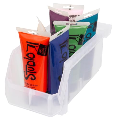 ReadySpace Medium Stackable Plastic Storage Bins, 8-Pack, Clear - color: Clear, size: Medium, 8-Pack