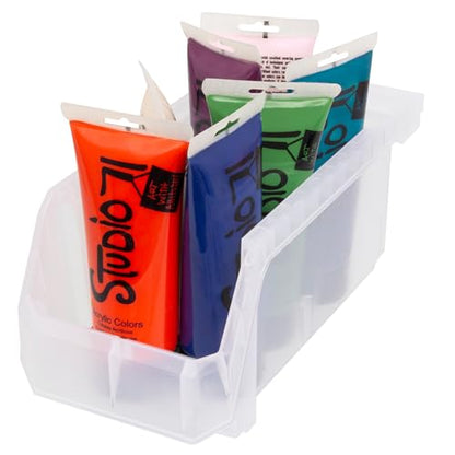 ReadySpace Medium Stackable Plastic Storage Bins, 8-Pack, Clear - color: Clear, size: Medium, 8-Pack