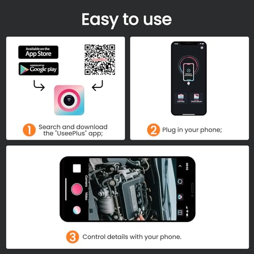 Endoscope Camera with Light, 1920P HD Borescope with Dimmable LED