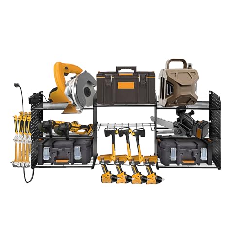 Power Tool Organizer Wall Mount, 3-Layer Heavy-Duty Metal Rack
