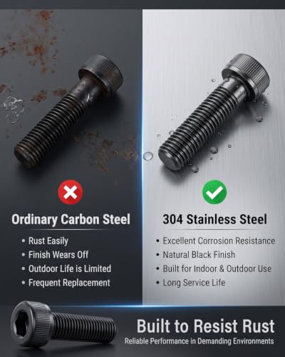 IMSCREWS M3-0.5 x 40mm Black 304 Stainless Steel Socket Head Cap Screws, Natural Non-Fading Finish, Rust Resistant Hex Allen Bolts for 3D Printer RC Models 100Pcs - size: M3-0.5 x 40mm