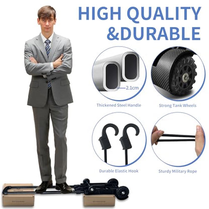 Folding Hand Truck-200 Lbs Trolley Utility Cart, Portable 4-Wheels Lightweight Utility Cart,90KG Heavy Duty Luggage Cart for Moving Airport Travel Shopping and Office Use - size: 4 rounds