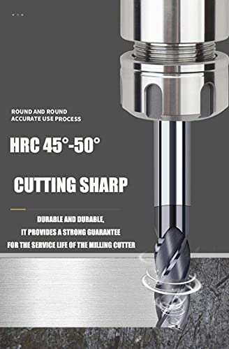 8pcs 2-12mm CNC Square Nose End Mills,Carbide Tungsten Steel 4 Fultes Milling Cutter, Router Bits Rotary Bits Tool Straight Shank 2-12mm