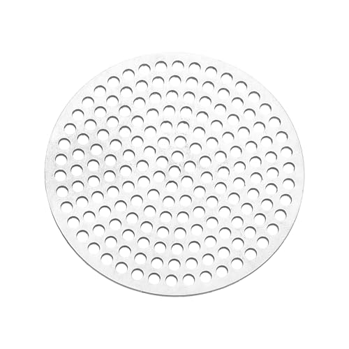 PATIKIL 2" Diameter 304 Stainless Steel Perforated Sheet, 0.08" Hole 19GA Expanded Metal Mesh Round Slices Plate Screen Decorative Meshes for Ventilation Grill Smoking, Silver Tone - size: 2inch