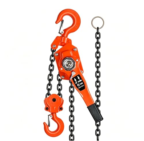 Manual Lever Chain Hoist 6 Ton 13200 lbs, 20 Ft Come Along Winch, G80 Galvanized Steel with Dual Pawl Brake & Auto Chain Leading for Construction Garage Warehouse - size: 6T*20FT