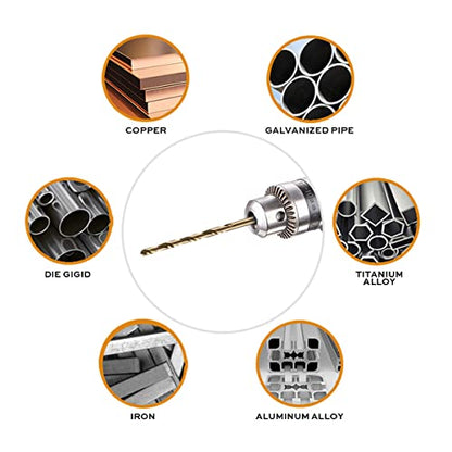 Narwhal 5/64 Inch Cobalt Drill Bits (13 Pack - Industrial Grade M35 Cobalt) 1-7/8" Length & 135 Degree Split Point for Drilling Into Metal, Hardened & Stainless Steel, Cast Iron, & More! - size: 5/64 in