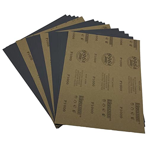 1000 Grit Wet Dry Sandpaper, 15PCS 9x11 Inch Silicon Carbide Sanding Sheets - style: Grit 1000