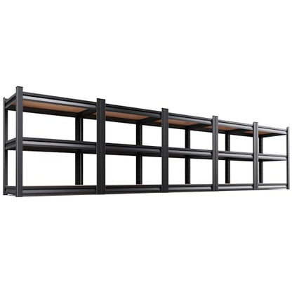 5-Pack 3-Tier Heavy Duty Garage Shelving Set for Home Storage & Organization, Adjustable Metal Utility Rack for Garage, Pantry, Kitchen, Closet & Household Essentials, 33.5"H x 35.4"W x 15.7"D - size: 35"Wx16"Dx33.5"H