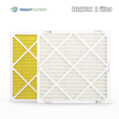 TRIGHTFILTERS 20x20x1 Air Filter MERV 11 HVAC Furnace Filter Pleated 2 Pack - size: 20x20x1