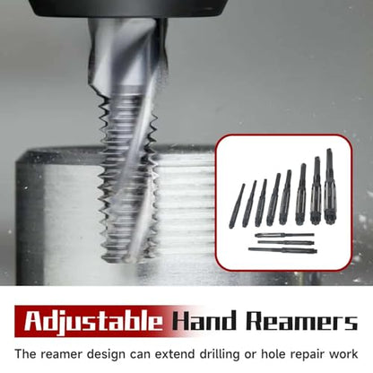 findmall 11Pcs Adjustable Reamers H4-H14 High Speed Steel Adjustable Hand Reamers 11.75mm-38mm, Metric