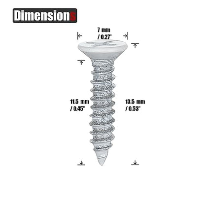 JQK #6 x 1/2" White Wood Screw, Flat Head Phillips Wood Screw 18-8 S/S Electroplating White Stainless Steel, #6 x 1/2-Inch, 100-Piece, SBW3514-P100 - color: White, size: #6 x 1/2 IN(100 Pcs)