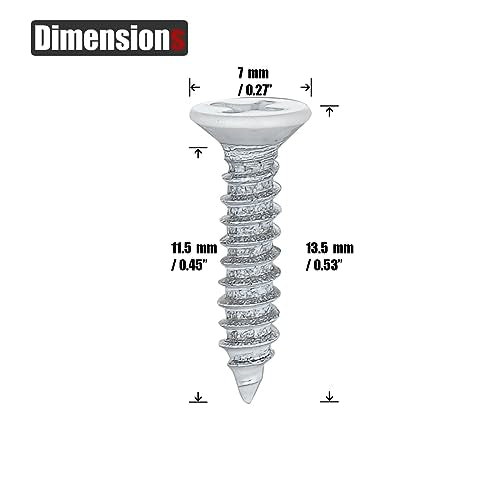 JQK #6 x 1/2" White Wood Screw, Flat Head Phillips Wood Screw 18-8 S/S Electroplating White Stainless Steel, #6 x 1/2-Inch, 100-Piece, SBW3514-P100 - color: White, size: #6 x 1/2 IN(100 Pcs)