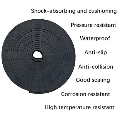 Solid Rubber Strip Roll 1/8 (.125)" Thick X 1" Wide X 10'Long - size: 1"X10'X1/8, style: No Adhesive