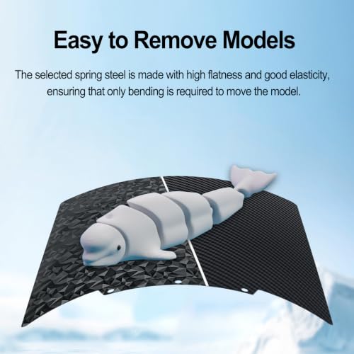 PEO+PET Build Plate for Adventurer AD5X/5M/5M Pro, Smooth Diamond+Carbon Fiber Spring Steel Flexible Platform for Neptune 3 Pro/4, Kobra, Ender 3/3 Pro/3S1/3 v2, CR 20/CR 20 Pro, Ender 5/5 Pro - size: 235x235mm